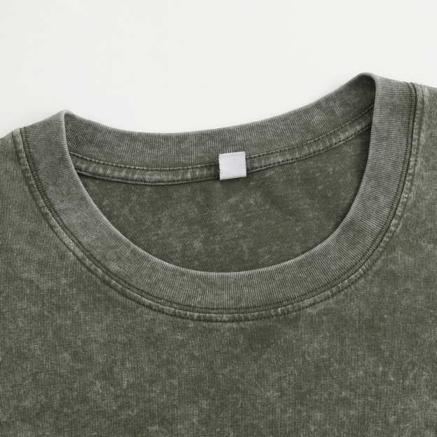 Unisex Blue Modern Art Printed Washed Tee