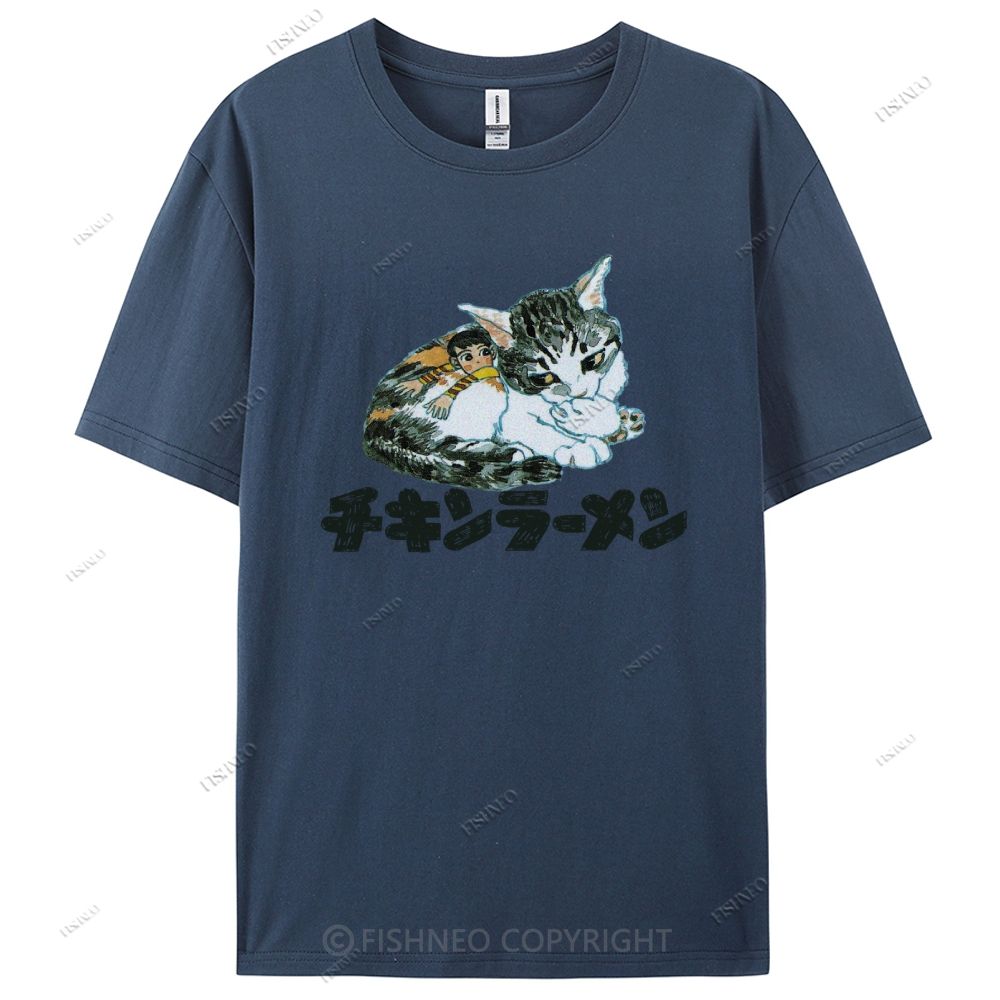 Japanese Cat Cotton Casual T-Shirt