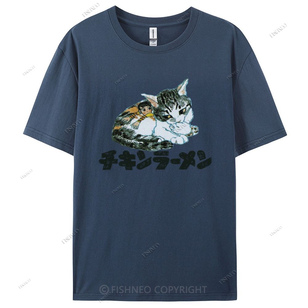 Japanese Cat Cotton Casual T-Shirt