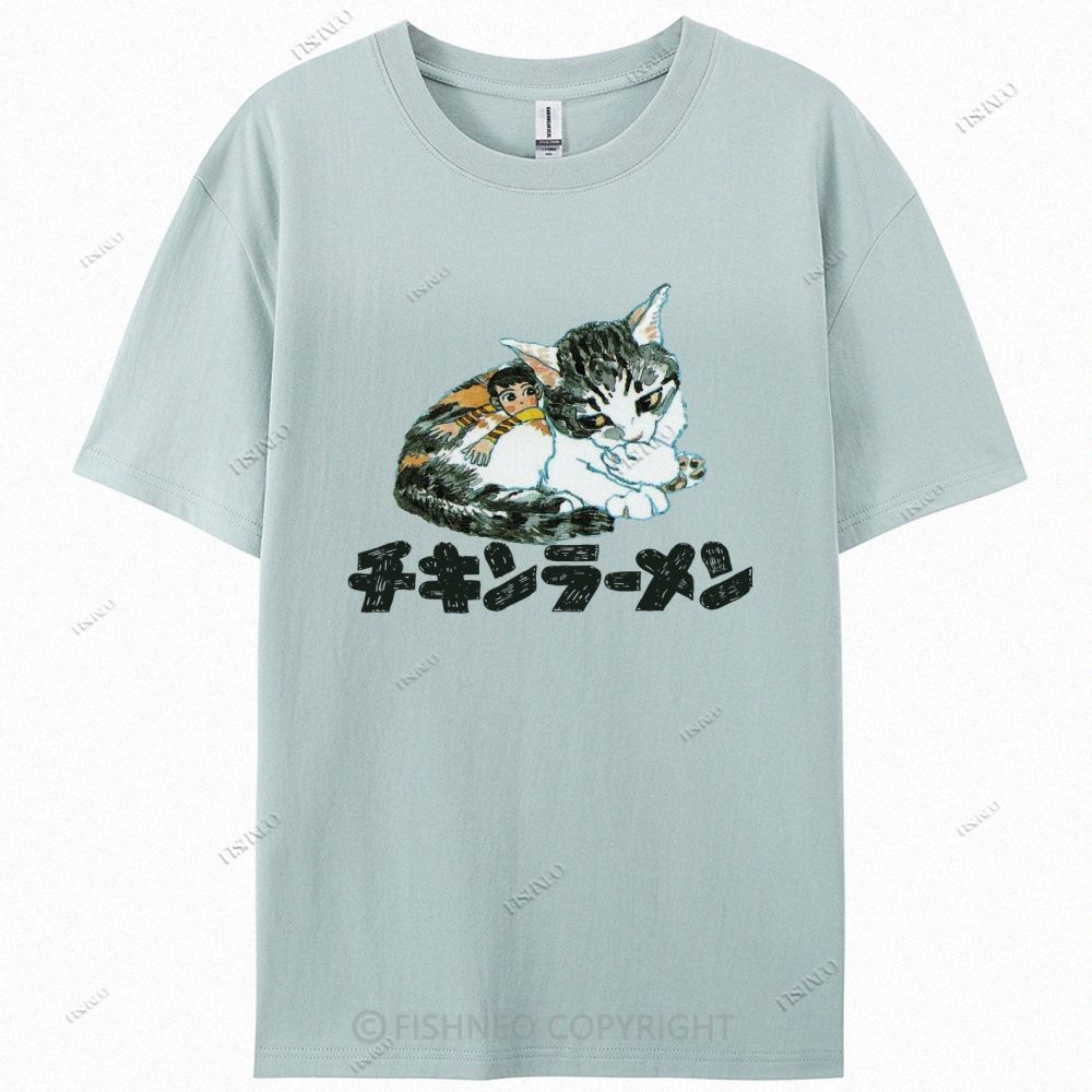 Japanese Cat Cotton Casual T-Shirt