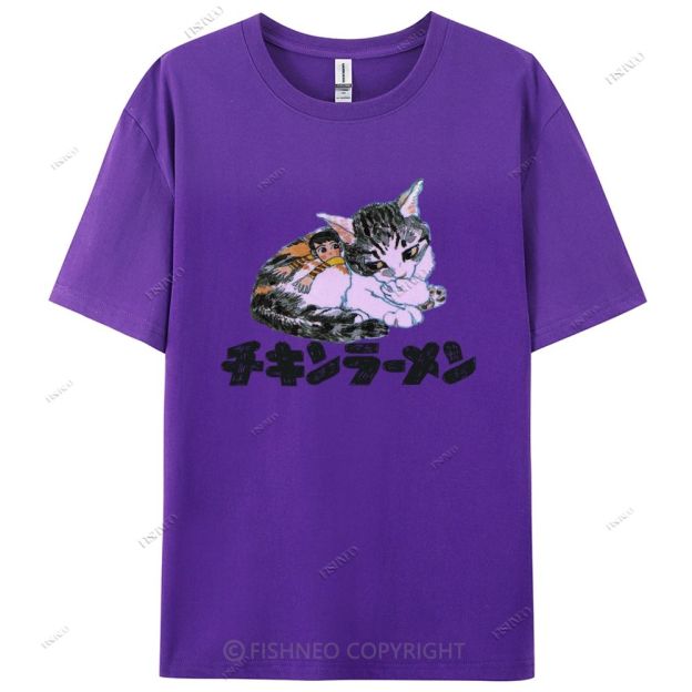Japanese Cat Cotton Casual T-Shirt