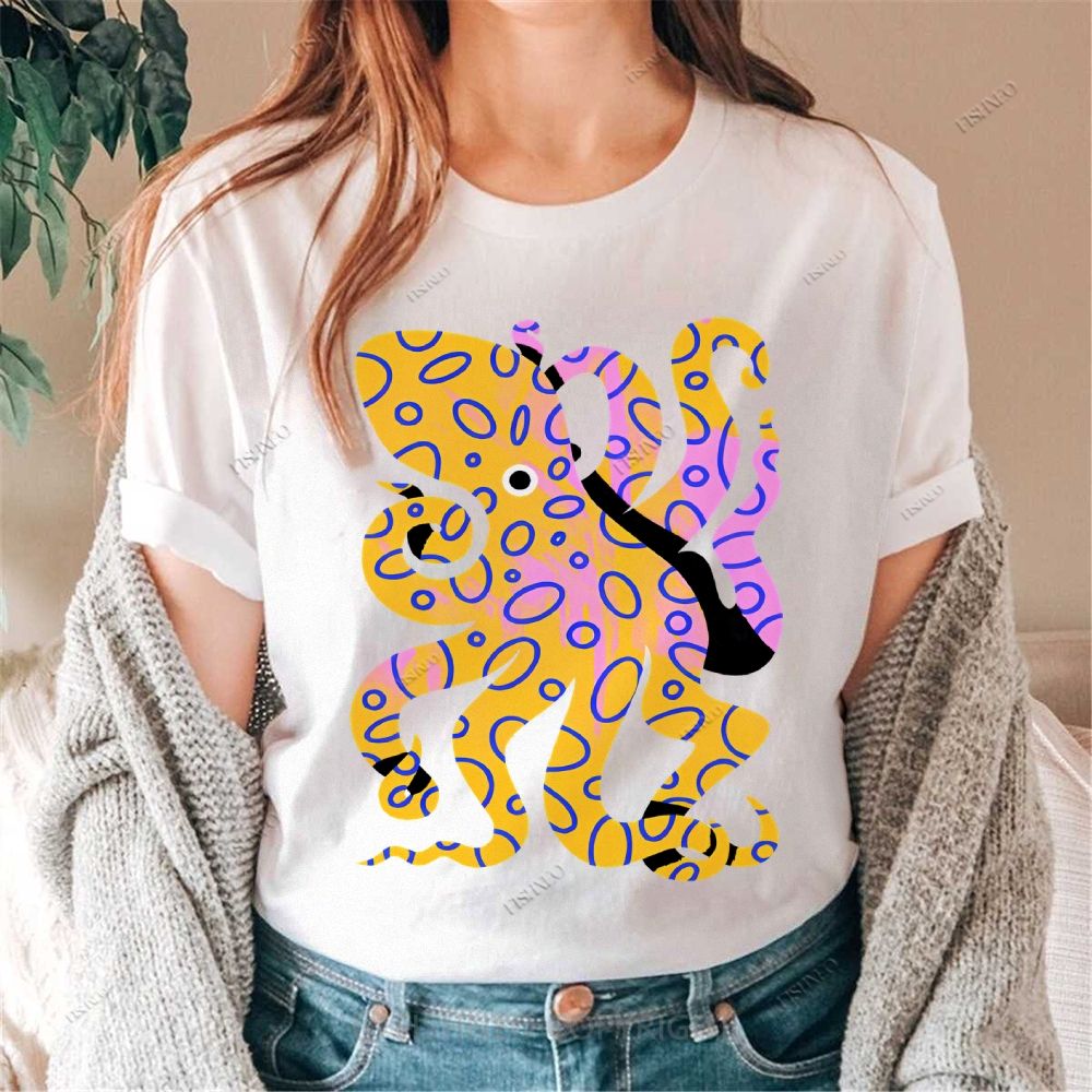Octopus Cotton Casual T-Shirt