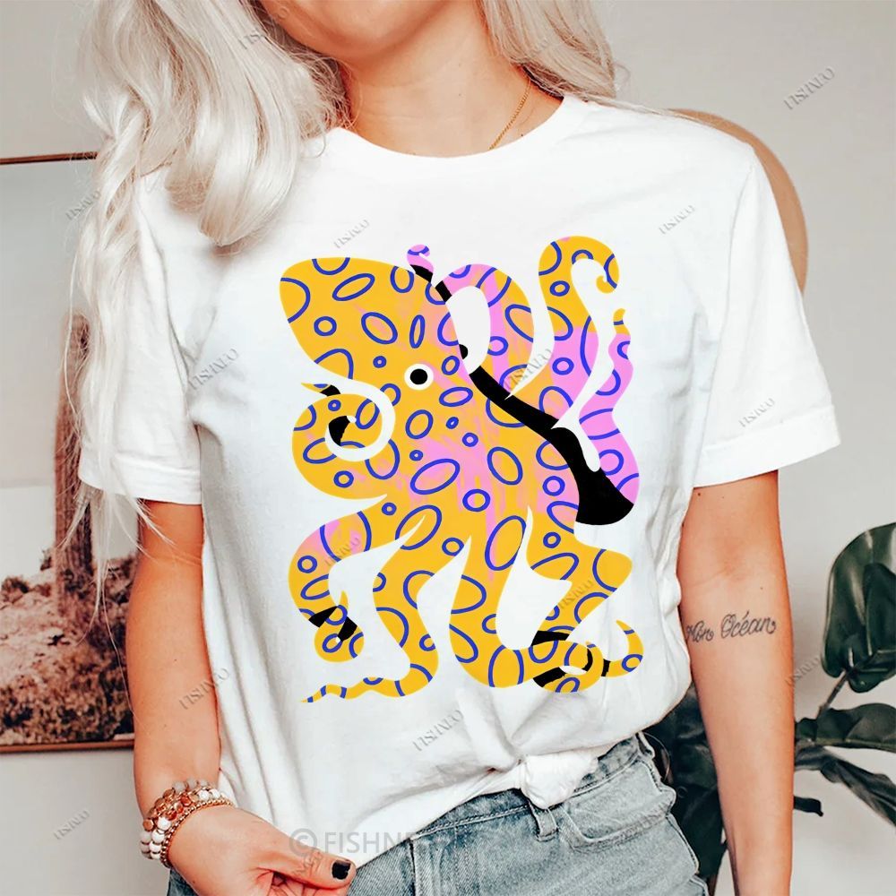 Octopus Cotton Casual T-Shirt