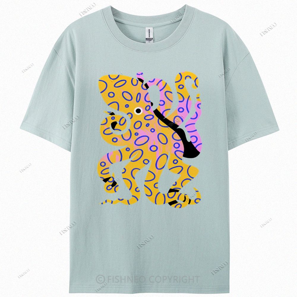 Octopus Cotton Casual T-Shirt