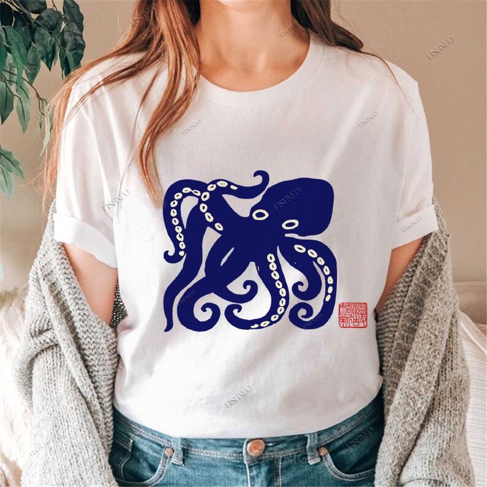 Octopus Cotton Casual T-Shirt