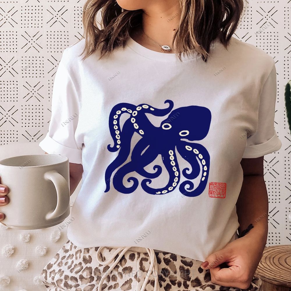 Octopus Cotton Casual T-Shirt