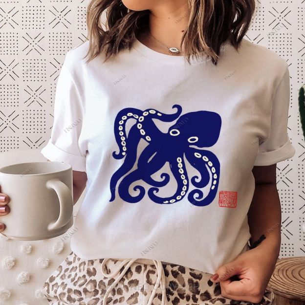 Octopus Cotton Casual T-Shirt