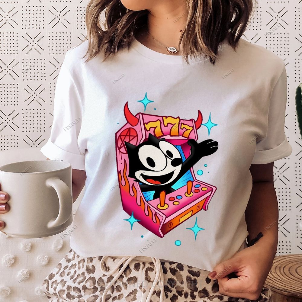 Comic Cat Cotton Casual T-Shirt