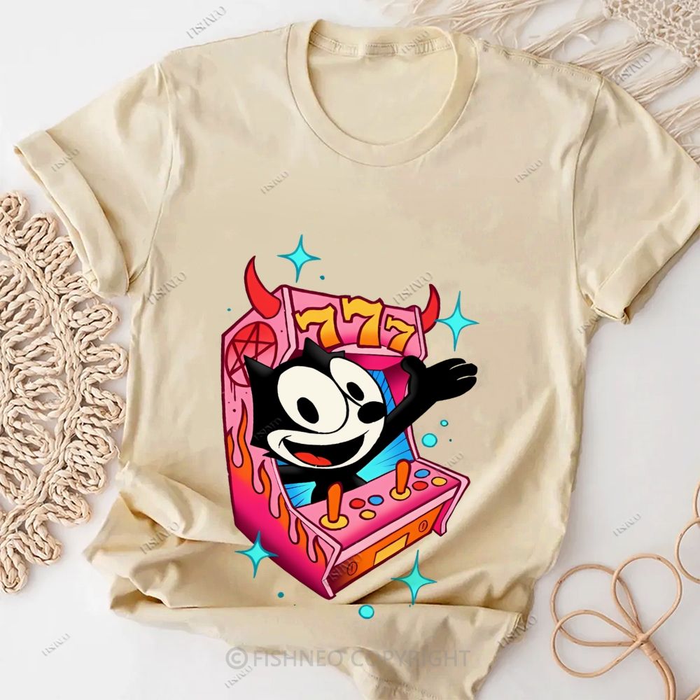 Comic Cat Cotton Casual T-Shirt