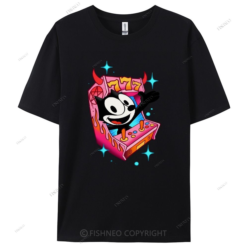 Comic Cat Cotton Casual T-Shirt