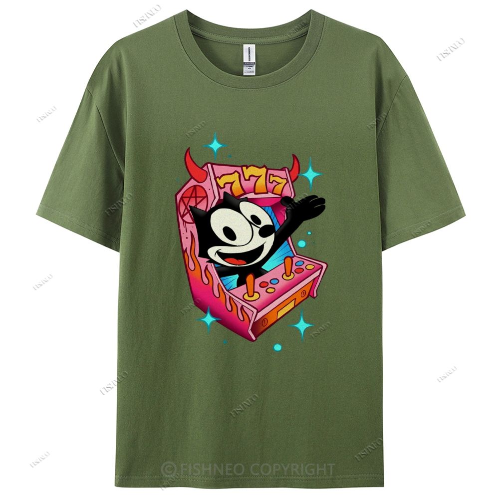 Comic Cat Cotton Casual T-Shirt