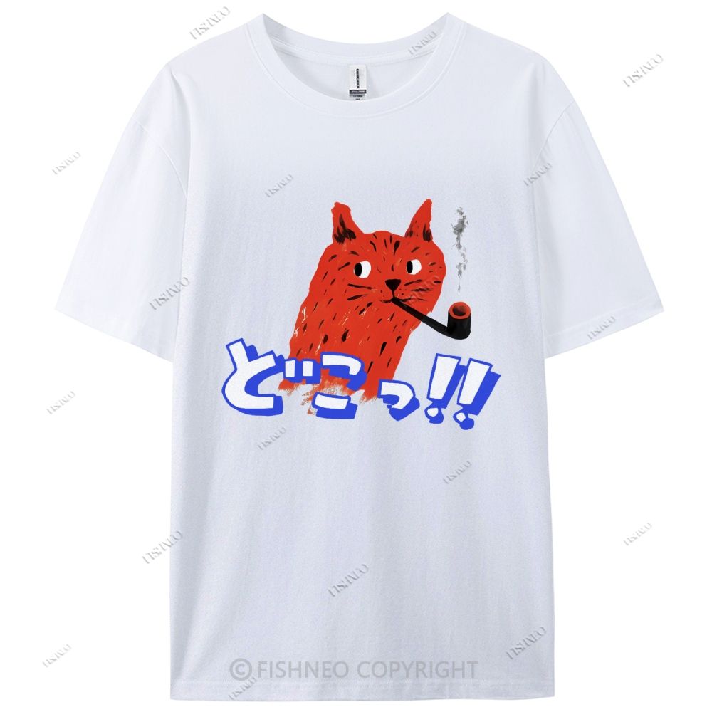 Japanese Cat Cotton Casual T-Shirt