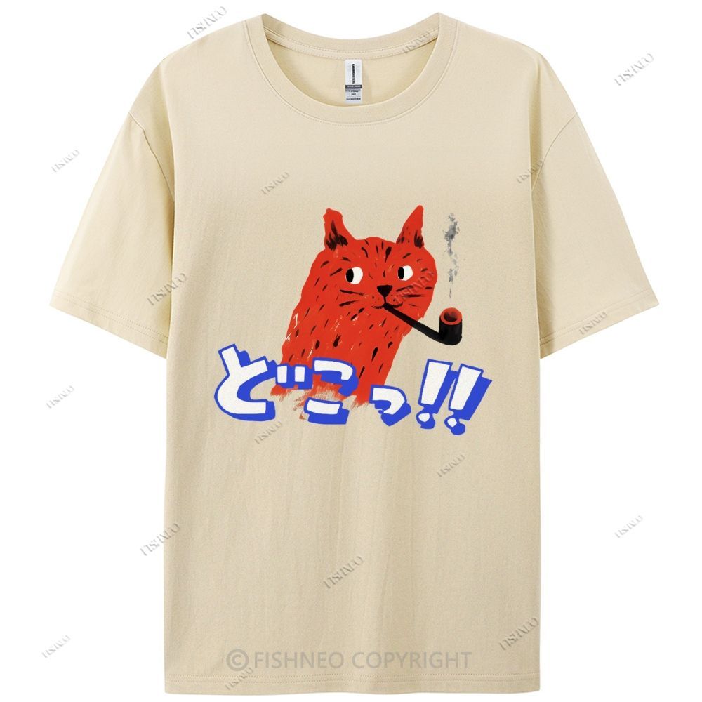 Japanese Cat Cotton Casual T-Shirt