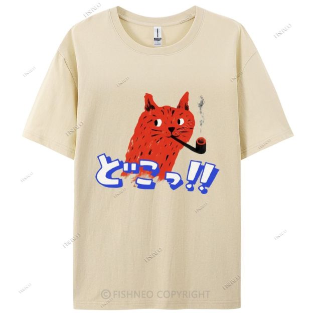 Japanese Cat Cotton Casual T-Shirt