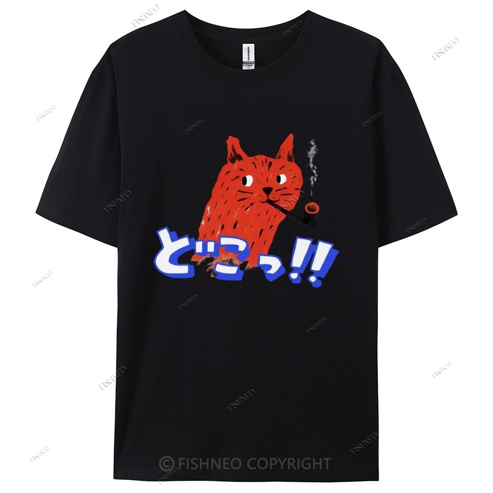 Japanese Cat Cotton Casual T-Shirt