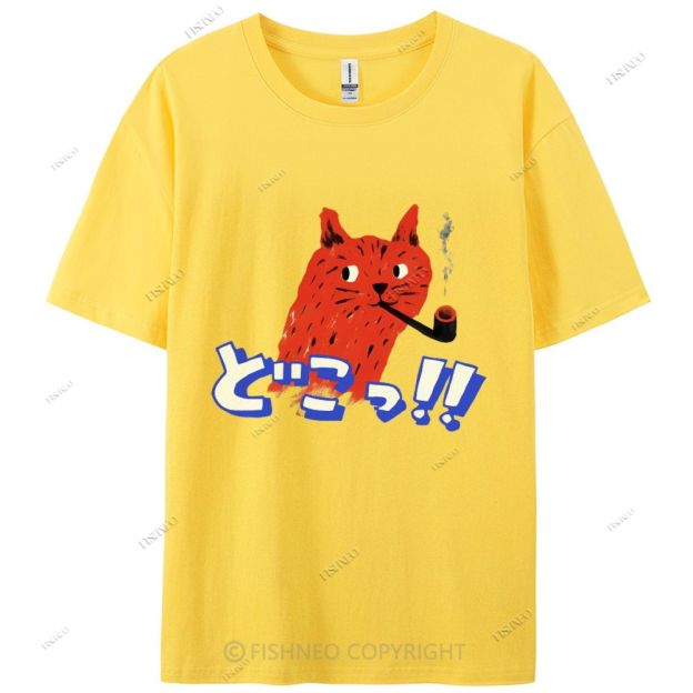 Japanese Cat Cotton Casual T-Shirt
