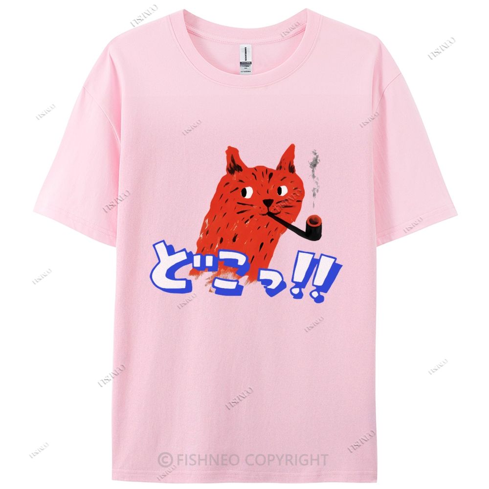 Japanese Cat Cotton Casual T-Shirt