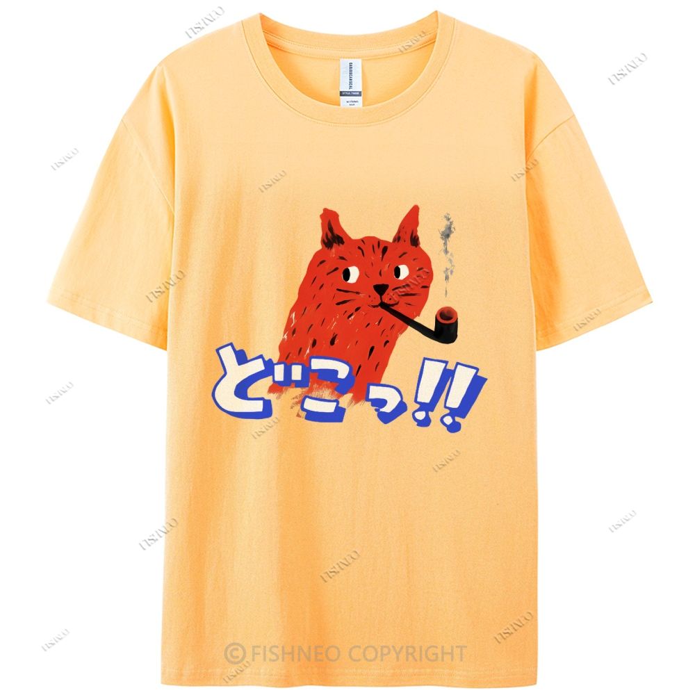 Japanese Cat Cotton Casual T-Shirt