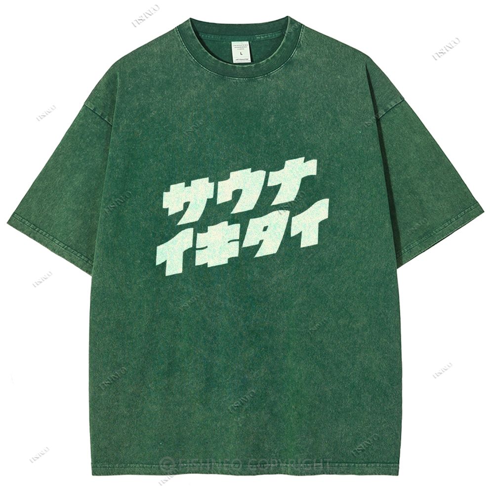 Unisex Japanese Bear Printed Design Back Washed Tee