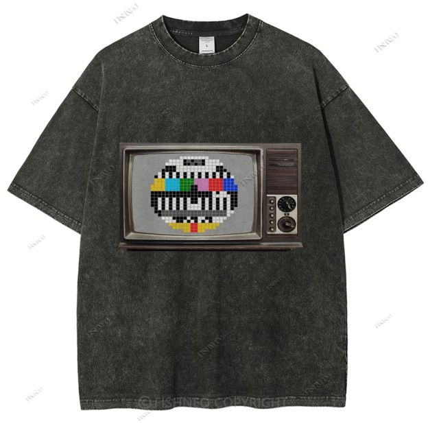 Unisex Japanese TV Printed Design Back Washed Tee