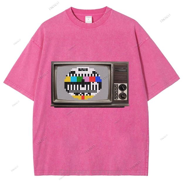 Unisex Japanese TV Printed Design Back Washed Tee