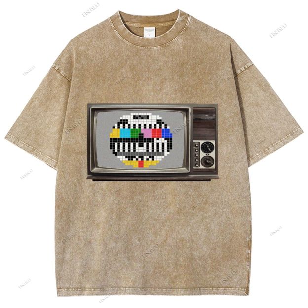 Unisex Japanese TV Printed Design Back Washed Tee