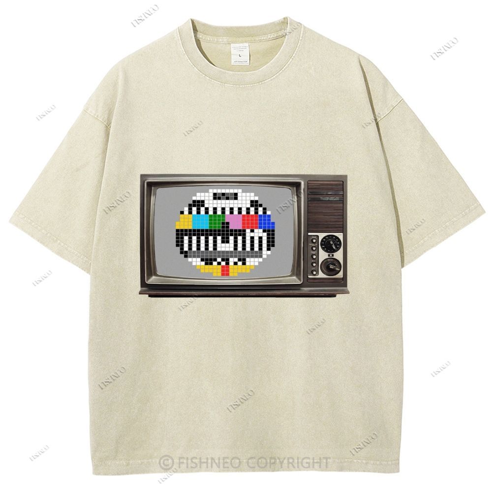 Unisex Japanese TV Printed Design Back Washed Tee