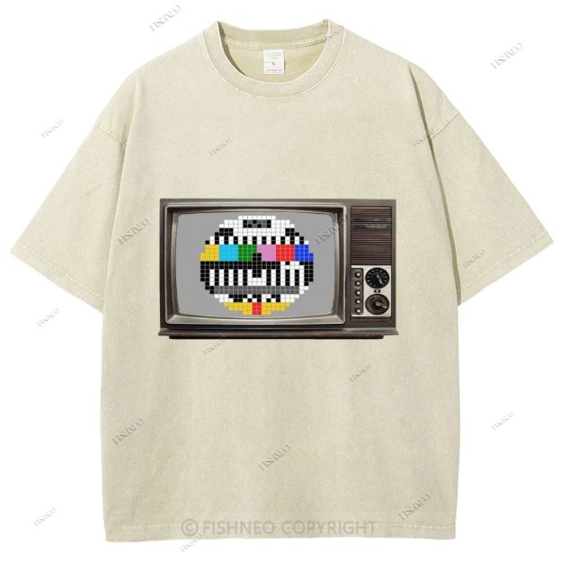Unisex Japanese TV Printed Design Back Washed Tee