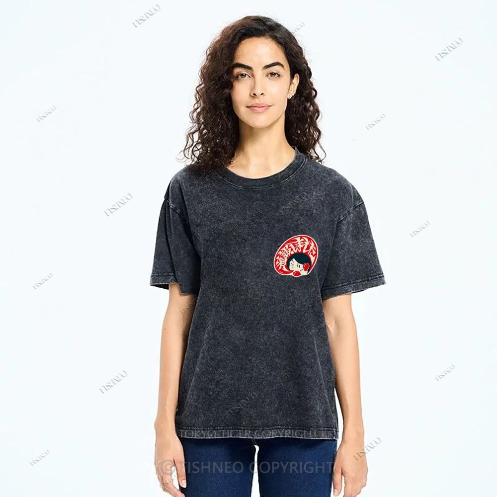 Unisex Japanese Graffiti Printed Design Back Washed Tee