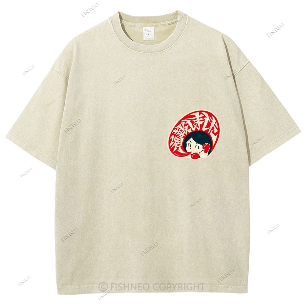 Unisex Japanese Graffiti Printed Design Back Washed Tee