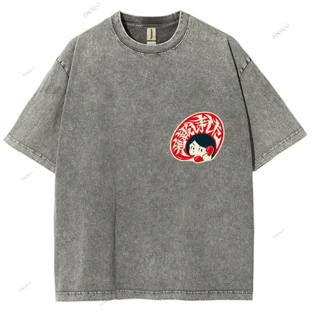 Unisex Japanese Graffiti Printed Design Back Washed Tee