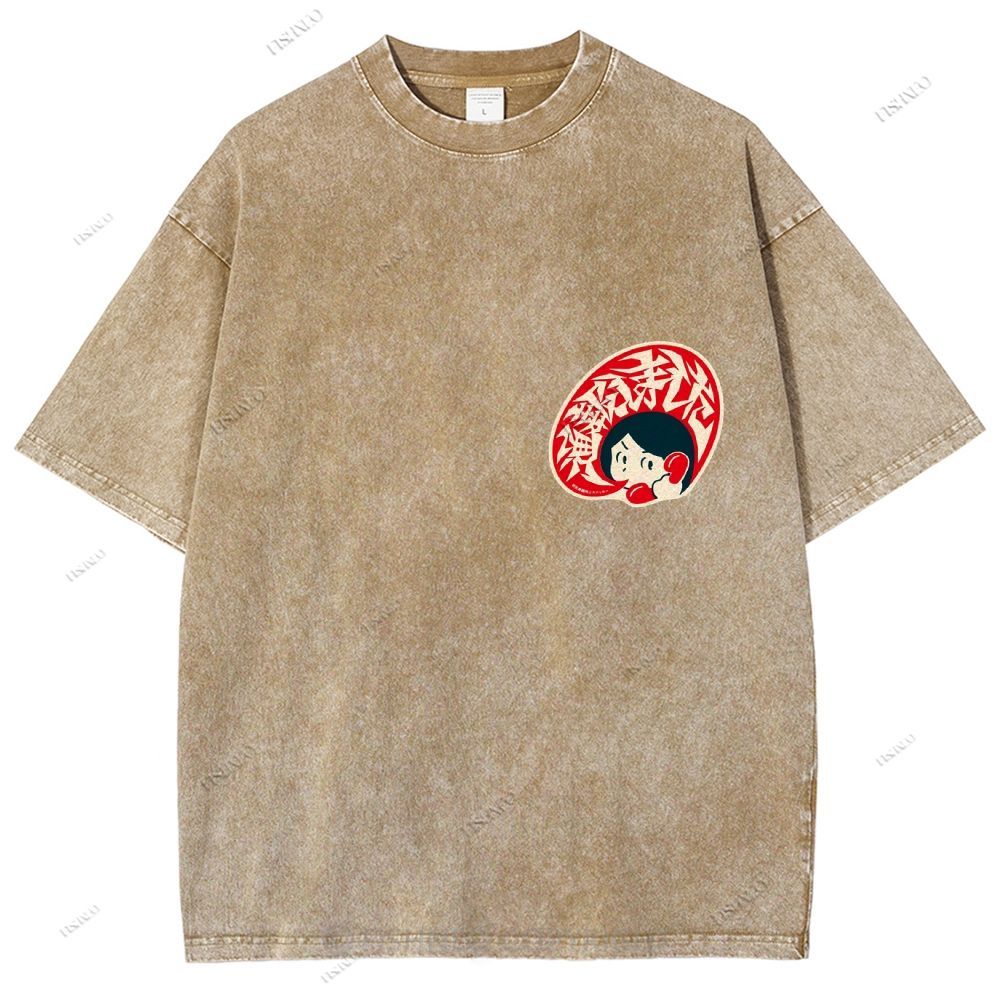 Unisex Japanese Graffiti Printed Design Back Washed Tee