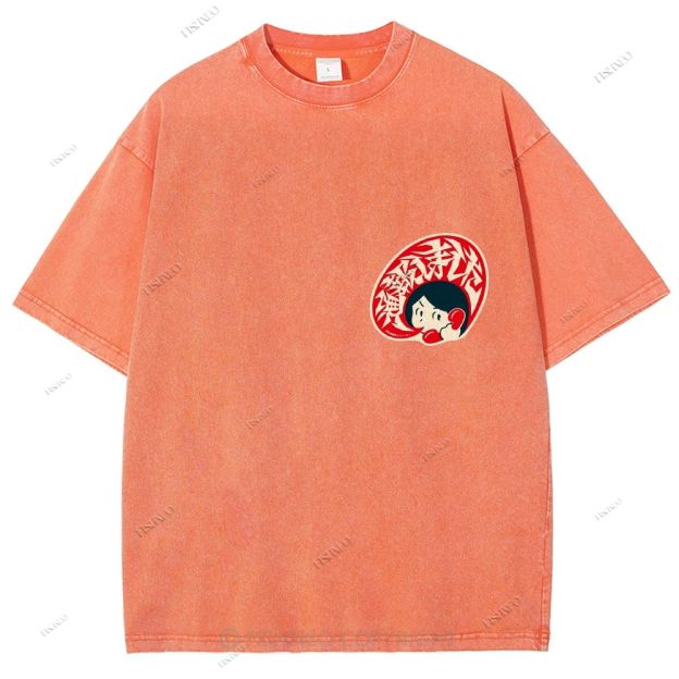 Unisex Japanese Graffiti Printed Design Back Washed Tee