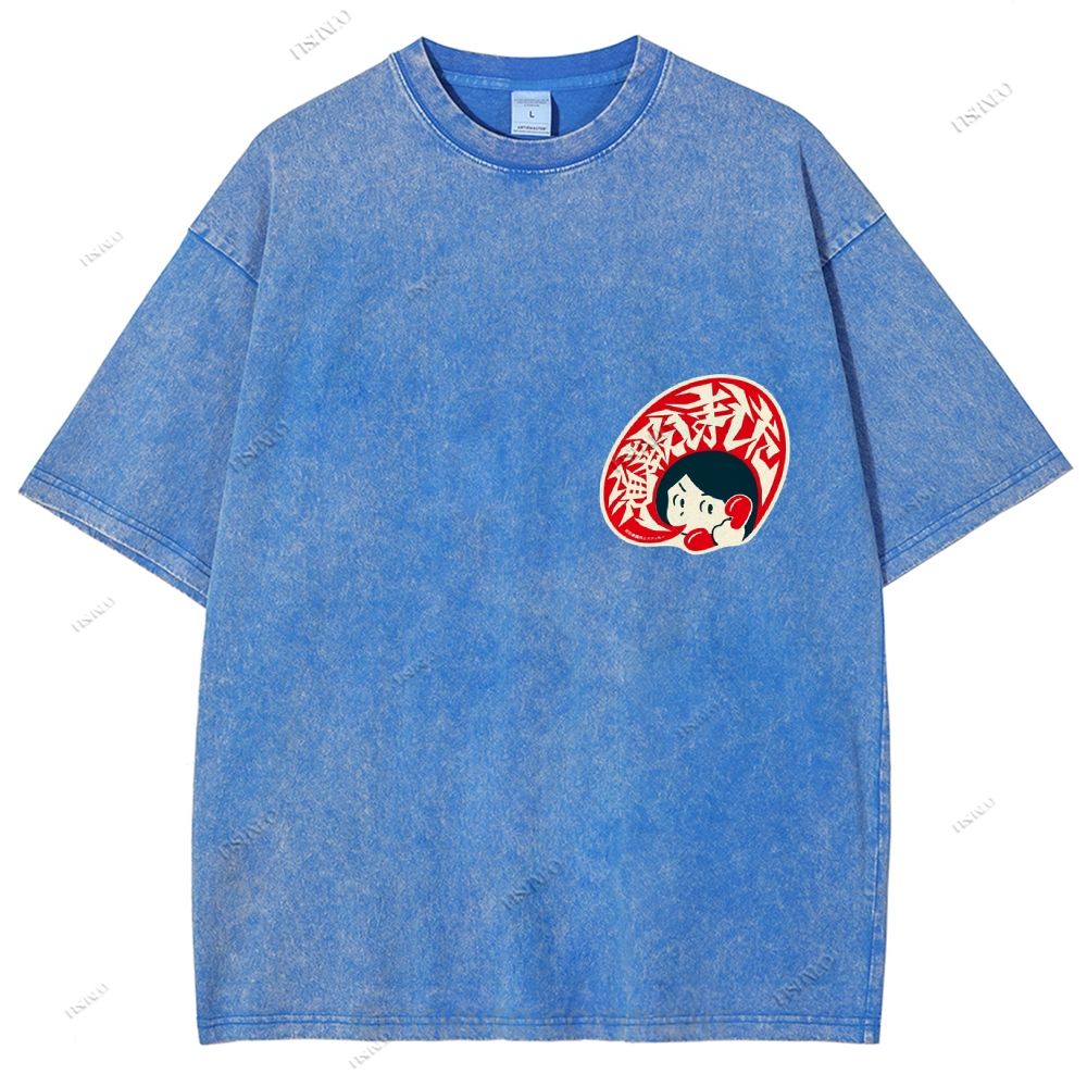 Unisex Japanese Graffiti Printed Design Back Washed Tee