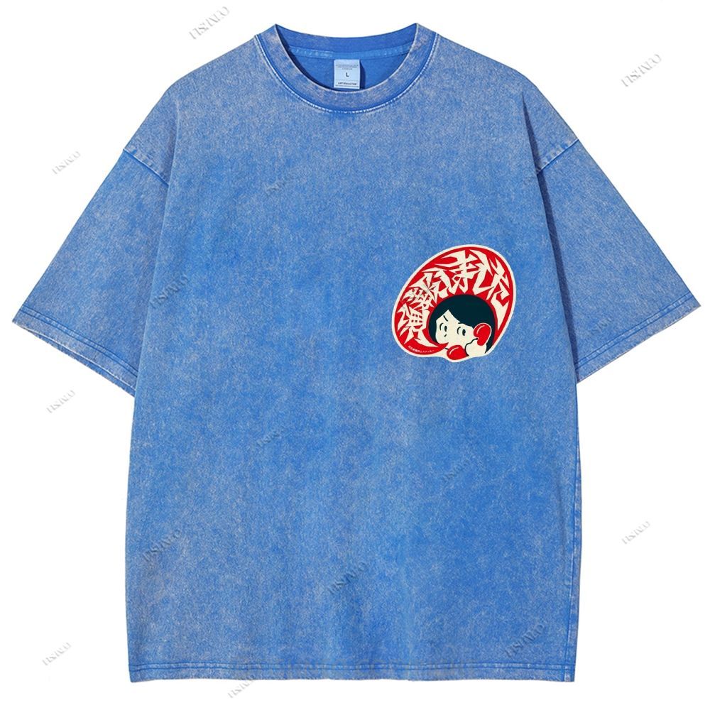 Unisex Japanese Graffiti Printed Design Back Washed Tee