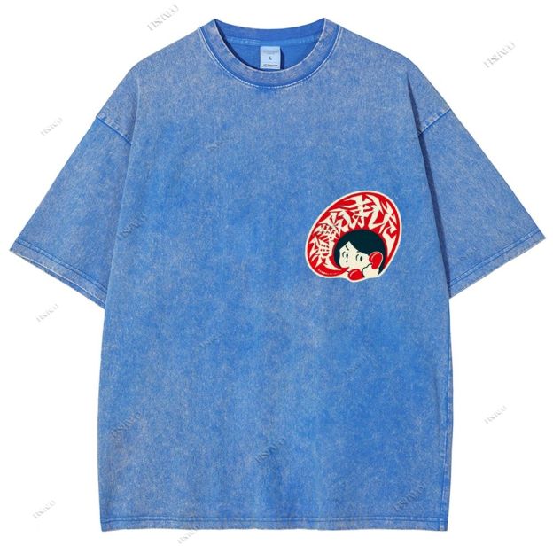 Unisex Japanese Graffiti Printed Design Back Washed Tee