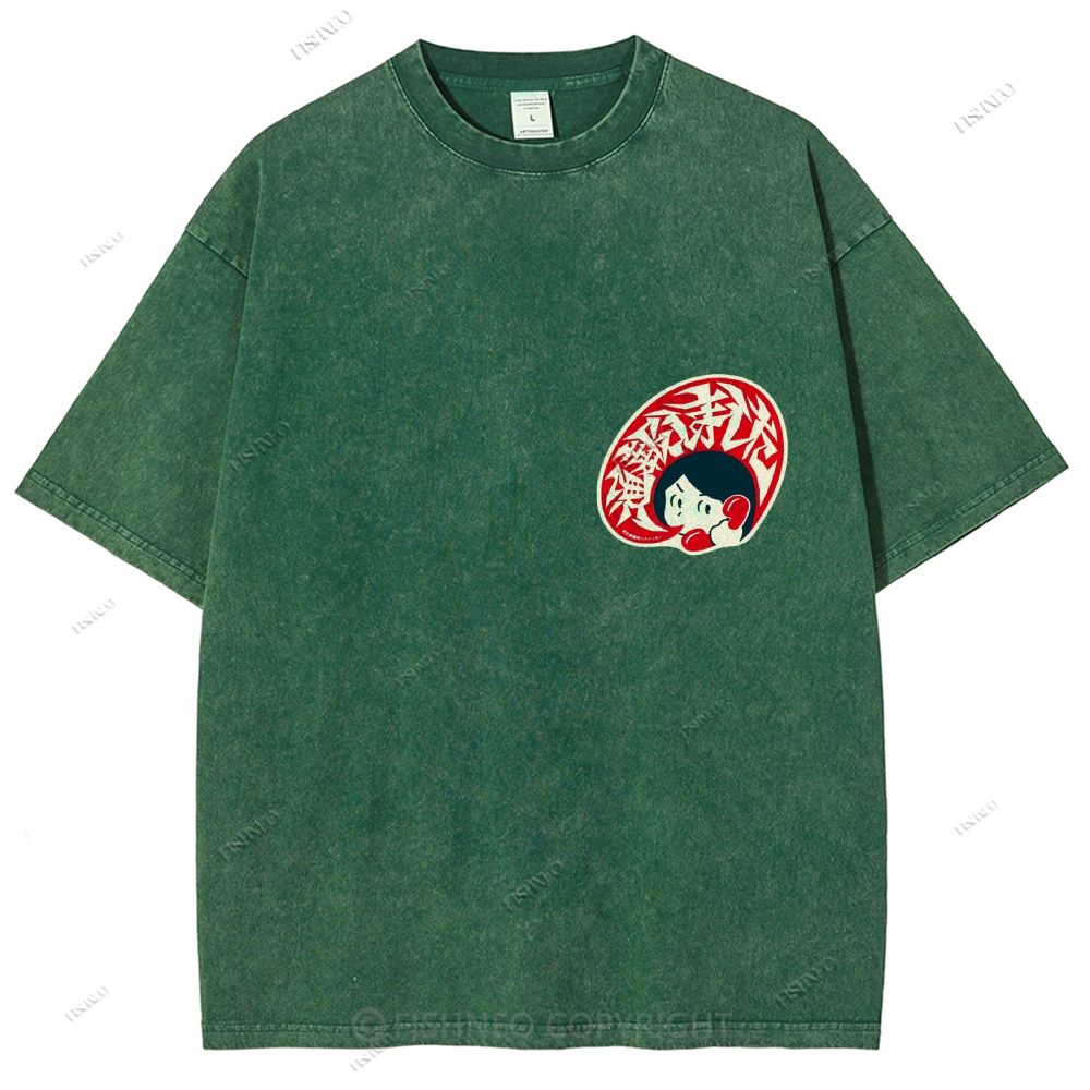 Unisex Japanese Graffiti Printed Design Back Washed Tee