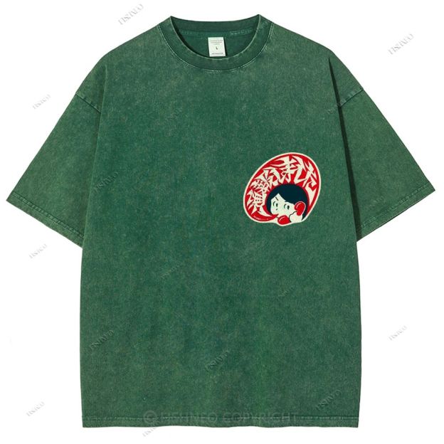 Unisex Japanese Graffiti Printed Design Back Washed Tee