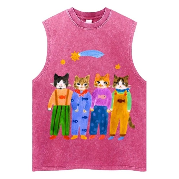 Cat in Sunny Day Unisex Washed Tank Top