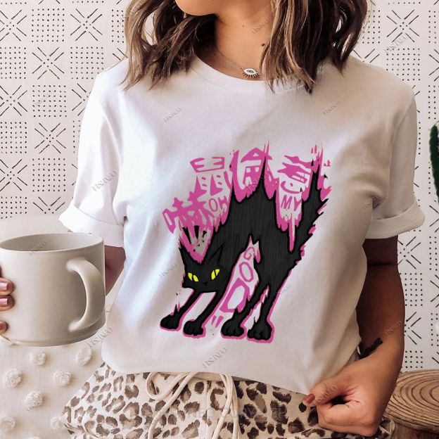 Cat Graffiti Cotton Casual T-Shirt