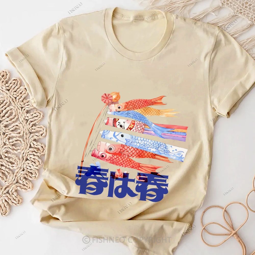 Japanese Koinobori Cotton Casual T-Shirt