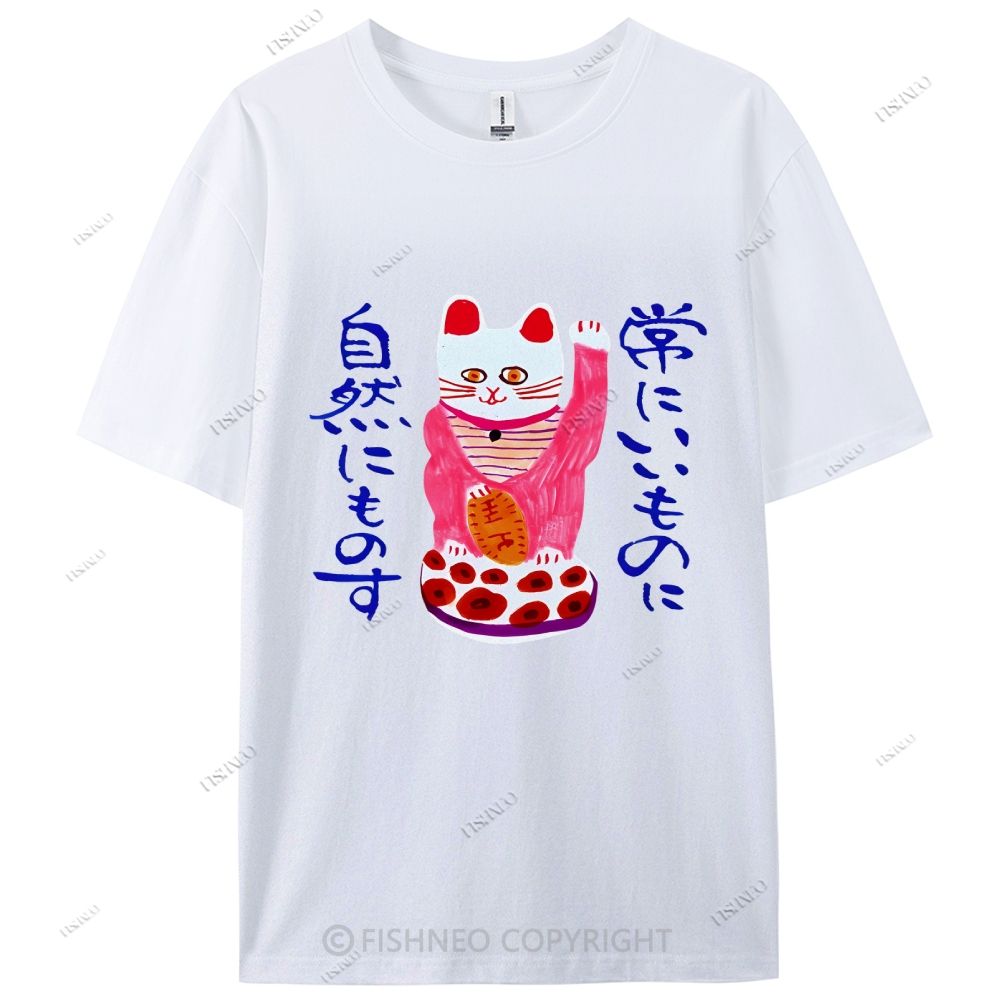 Japanese Cat Cotton Casual T-Shirt