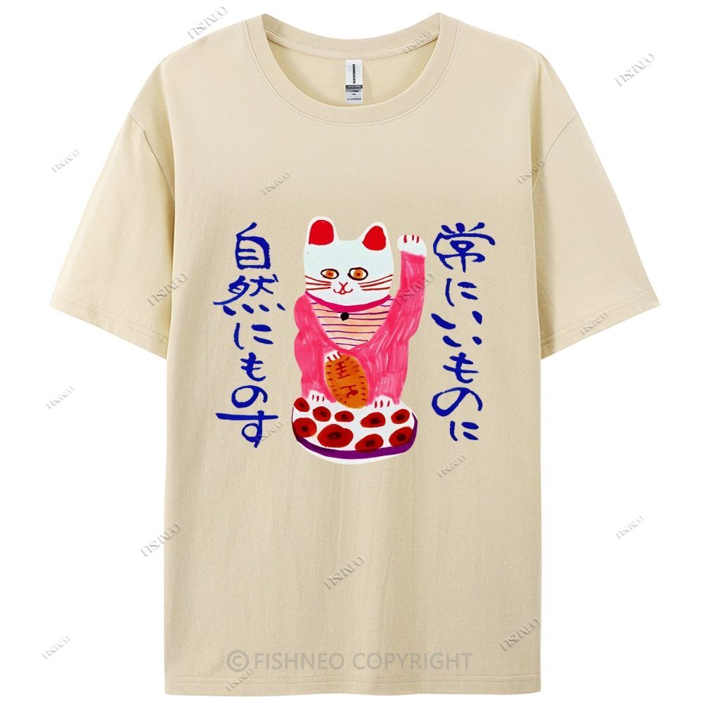 Japanese Cat Cotton Casual T-Shirt