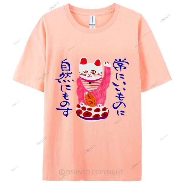Japanese Cat Cotton Casual T-Shirt