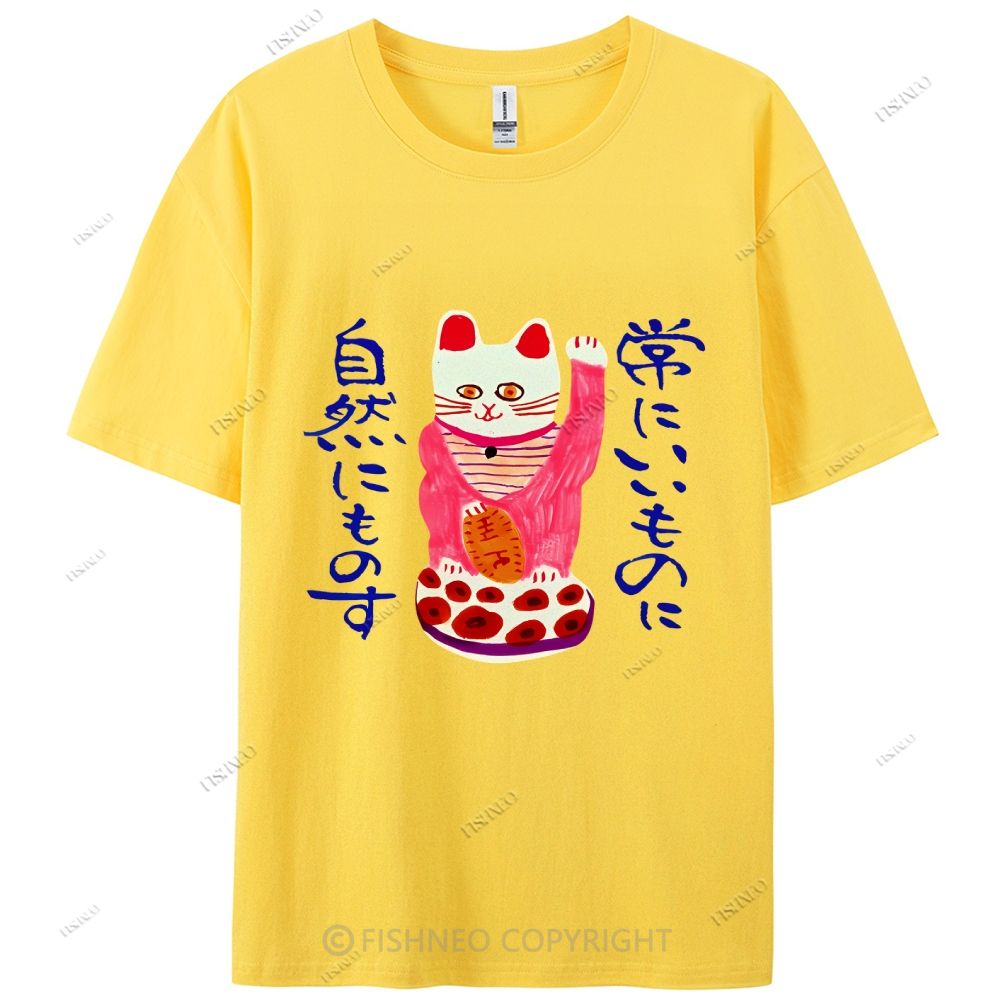 Japanese Cat Cotton Casual T-Shirt