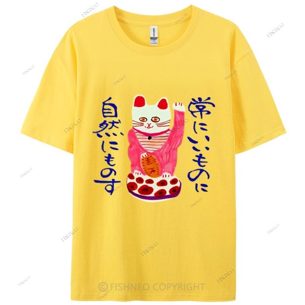 Japanese Cat Cotton Casual T-Shirt