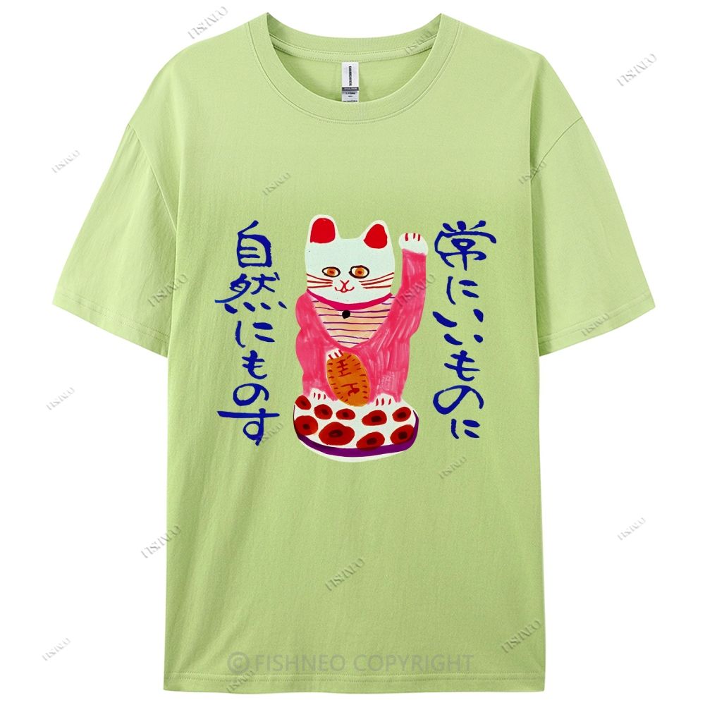 Japanese Cat Cotton Casual T-Shirt