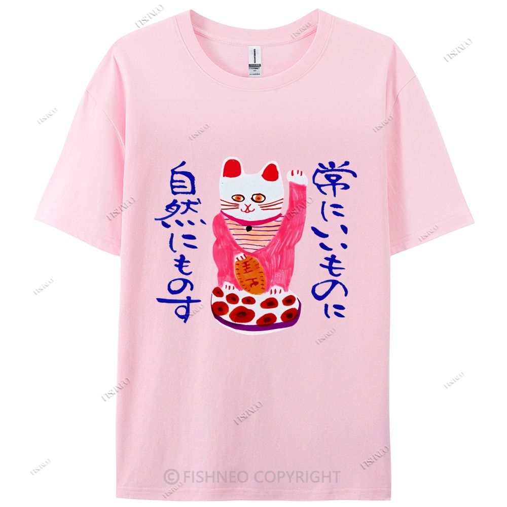 Japanese Cat Cotton Casual T-Shirt