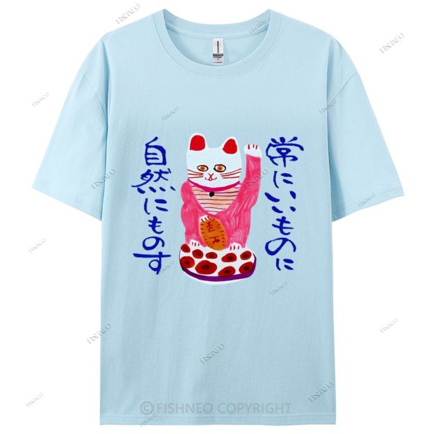 Japanese Cat Cotton Casual T-Shirt