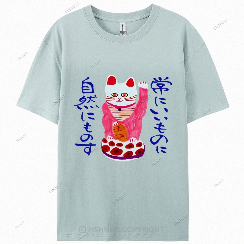 Japanese Cat Cotton Casual T-Shirt